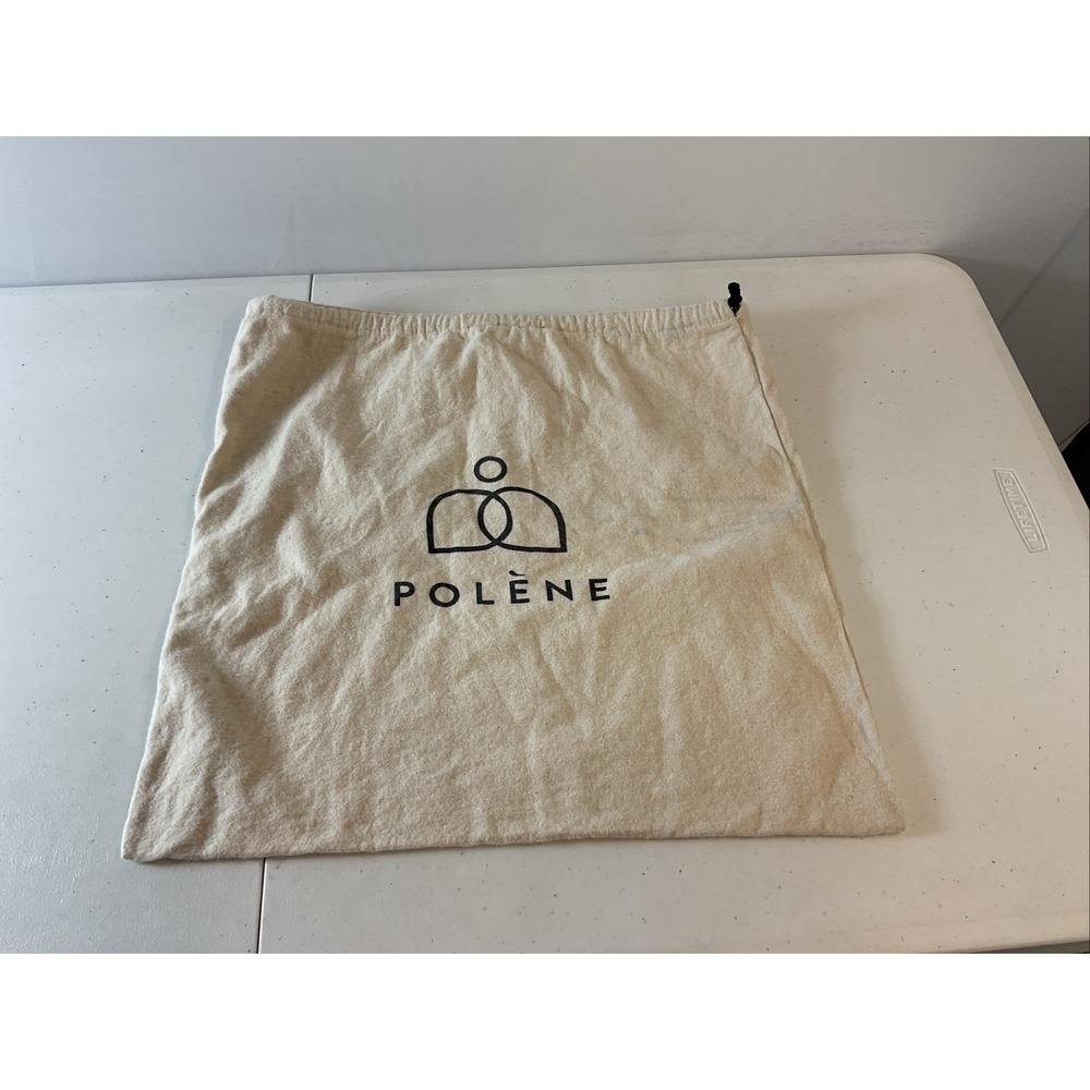 Polene Logo Cotton Dust Bag Drawstring Logo Travel Bag Cover Ivory 18x17 large